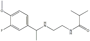 N-(2-{[1-(3-fluoro-4-methoxyphenyl)ethyl]amino}ethyl)-2-methylpropanamide Struktur