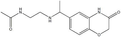 N-(2-{[1-(3-oxo-3,4-dihydro-2H-1,4-benzoxazin-6-yl)ethyl]amino}ethyl)acetamide Struktur