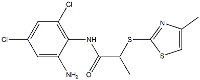 N-(2-amino-4,6-dichlorophenyl)-2-[(4-methyl-1,3-thiazol-2-yl)sulfanyl]propanamide Struktur