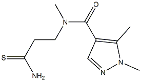 N-(2-carbamothioylethyl)-N,1,5-trimethyl-1H-pyrazole-4-carboxamide Struktur