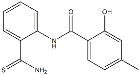 N-(2-carbamothioylphenyl)-2-hydroxy-4-methylbenzamide Struktur