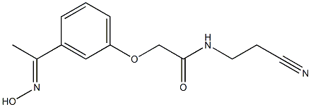 N-(2-cyanoethyl)-2-{3-[(1E)-N-hydroxyethanimidoyl]phenoxy}acetamide Struktur