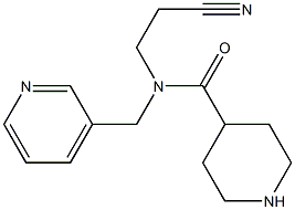 N-(2-cyanoethyl)-N-(pyridin-3-ylmethyl)piperidine-4-carboxamide Struktur