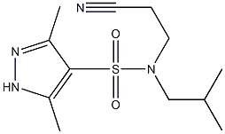 N-(2-cyanoethyl)-N-isobutyl-3,5-dimethyl-1H-pyrazole-4-sulfonamide Struktur