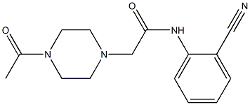 N-(2-cyanophenyl)-2-(4-acetylpiperazin-1-yl)acetamide Struktur