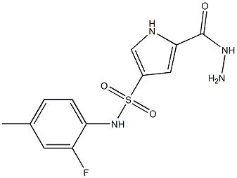 N-(2-fluoro-4-methylphenyl)-5-(hydrazinocarbonyl)-1H-pyrrole-3-sulfonamide Struktur