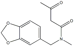 N-(2H-1,3-benzodioxol-5-ylmethyl)-N-methyl-3-oxobutanamide Struktur