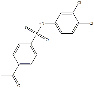 N-(3,4-dichlorophenyl)-4-acetylbenzene-1-sulfonamide Struktur