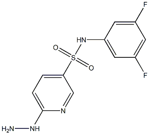 N-(3,5-difluorophenyl)-6-hydrazinylpyridine-3-sulfonamide Struktur