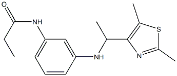 N-(3-{[1-(2,5-dimethyl-1,3-thiazol-4-yl)ethyl]amino}phenyl)propanamide Struktur