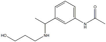 N-(3-{1-[(3-hydroxypropyl)amino]ethyl}phenyl)acetamide Struktur