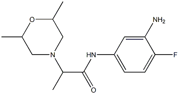 N-(3-amino-4-fluorophenyl)-2-(2,6-dimethylmorpholin-4-yl)propanamide Struktur