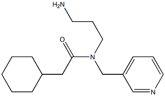 N-(3-aminopropyl)-2-cyclohexyl-N-(pyridin-3-ylmethyl)acetamide Struktur