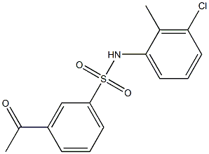 N-(3-chloro-2-methylphenyl)-3-acetylbenzene-1-sulfonamide Struktur