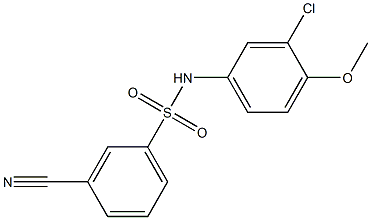 N-(3-chloro-4-methoxyphenyl)-3-cyanobenzene-1-sulfonamide Struktur