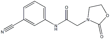 N-(3-cyanophenyl)-2-(2-oxo-1,3-oxazolidin-3-yl)acetamide Struktur