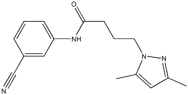 N-(3-cyanophenyl)-4-(3,5-dimethyl-1H-pyrazol-1-yl)butanamide Struktur