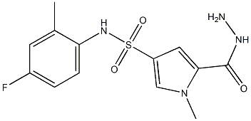 N-(4-fluoro-2-methylphenyl)-5-(hydrazinocarbonyl)-1-methyl-1H-pyrrole-3-sulfonamide Struktur