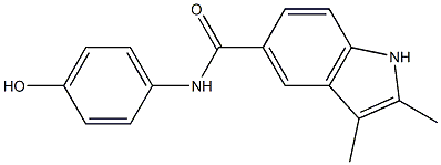 N-(4-hydroxyphenyl)-2,3-dimethyl-1H-indole-5-carboxamide Struktur