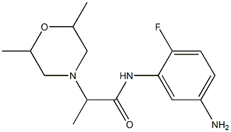 N-(5-amino-2-fluorophenyl)-2-(2,6-dimethylmorpholin-4-yl)propanamide Struktur