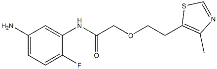 N-(5-amino-2-fluorophenyl)-2-[2-(4-methyl-1,3-thiazol-5-yl)ethoxy]acetamide Struktur