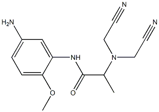 N-(5-amino-2-methoxyphenyl)-2-[bis(cyanomethyl)amino]propanamide Struktur