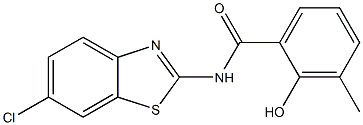 N-(6-chloro-1,3-benzothiazol-2-yl)-2-hydroxy-3-methylbenzamide Struktur