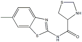 N-(6-methyl-1,3-benzothiazol-2-yl)-1,3-thiazolidine-4-carboxamide Struktur