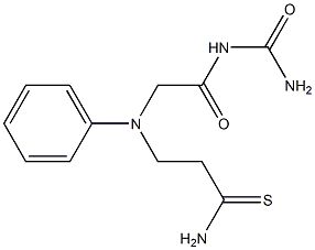 N-(aminocarbonyl)-2-[(3-amino-3-thioxopropyl)(phenyl)amino]acetamide Struktur