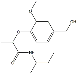 N-(butan-2-yl)-2-[4-(hydroxymethyl)-2-methoxyphenoxy]propanamide Struktur