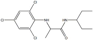 N-(pentan-3-yl)-2-[(2,4,6-trichlorophenyl)amino]propanamide Struktur