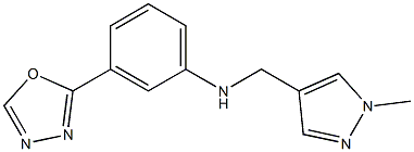 N-[(1-methyl-1H-pyrazol-4-yl)methyl]-3-(1,3,4-oxadiazol-2-yl)aniline Struktur