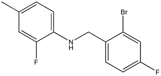 N-[(2-bromo-4-fluorophenyl)methyl]-2-fluoro-4-methylaniline Struktur