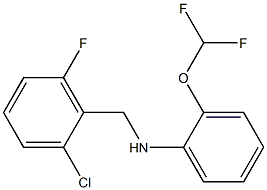 N-[(2-chloro-6-fluorophenyl)methyl]-2-(difluoromethoxy)aniline Struktur