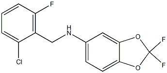 N-[(2-chloro-6-fluorophenyl)methyl]-2,2-difluoro-2H-1,3-benzodioxol-5-amine Struktur