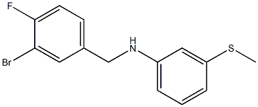 N-[(3-bromo-4-fluorophenyl)methyl]-3-(methylsulfanyl)aniline Struktur