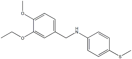 N-[(3-ethoxy-4-methoxyphenyl)methyl]-4-(methylsulfanyl)aniline Struktur