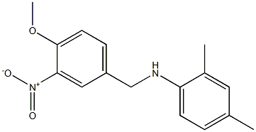 N-[(4-methoxy-3-nitrophenyl)methyl]-2,4-dimethylaniline Struktur