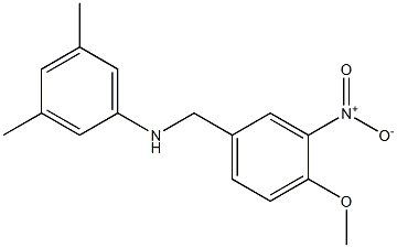 N-[(4-methoxy-3-nitrophenyl)methyl]-3,5-dimethylaniline Struktur