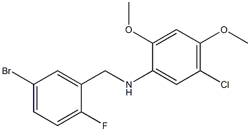 N-[(5-bromo-2-fluorophenyl)methyl]-5-chloro-2,4-dimethoxyaniline Struktur