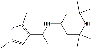 N-[1-(2,5-dimethylfuran-3-yl)ethyl]-2,2,6,6-tetramethylpiperidin-4-amine Struktur