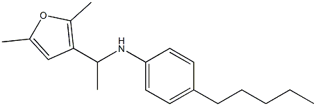 N-[1-(2,5-dimethylfuran-3-yl)ethyl]-4-pentylaniline Struktur