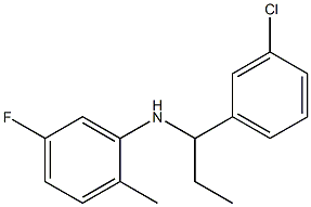 N-[1-(3-chlorophenyl)propyl]-5-fluoro-2-methylaniline Struktur