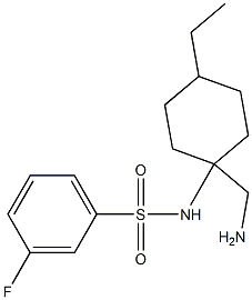 N-[1-(aminomethyl)-4-ethylcyclohexyl]-3-fluorobenzene-1-sulfonamide Struktur