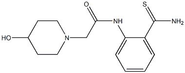 N-[2-(aminocarbonothioyl)phenyl]-2-(4-hydroxypiperidin-1-yl)acetamide Struktur