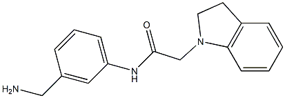 N-[3-(aminomethyl)phenyl]-2-(2,3-dihydro-1H-indol-1-yl)acetamide Struktur