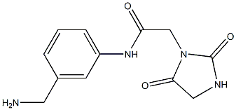 N-[3-(aminomethyl)phenyl]-2-(2,5-dioxoimidazolidin-1-yl)acetamide Struktur