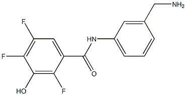 N-[3-(aminomethyl)phenyl]-2,4,5-trifluoro-3-hydroxybenzamide Struktur