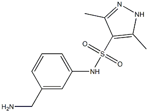 N-[3-(aminomethyl)phenyl]-3,5-dimethyl-1H-pyrazole-4-sulfonamide Struktur