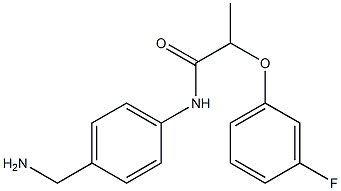 N-[4-(aminomethyl)phenyl]-2-(3-fluorophenoxy)propanamide Struktur